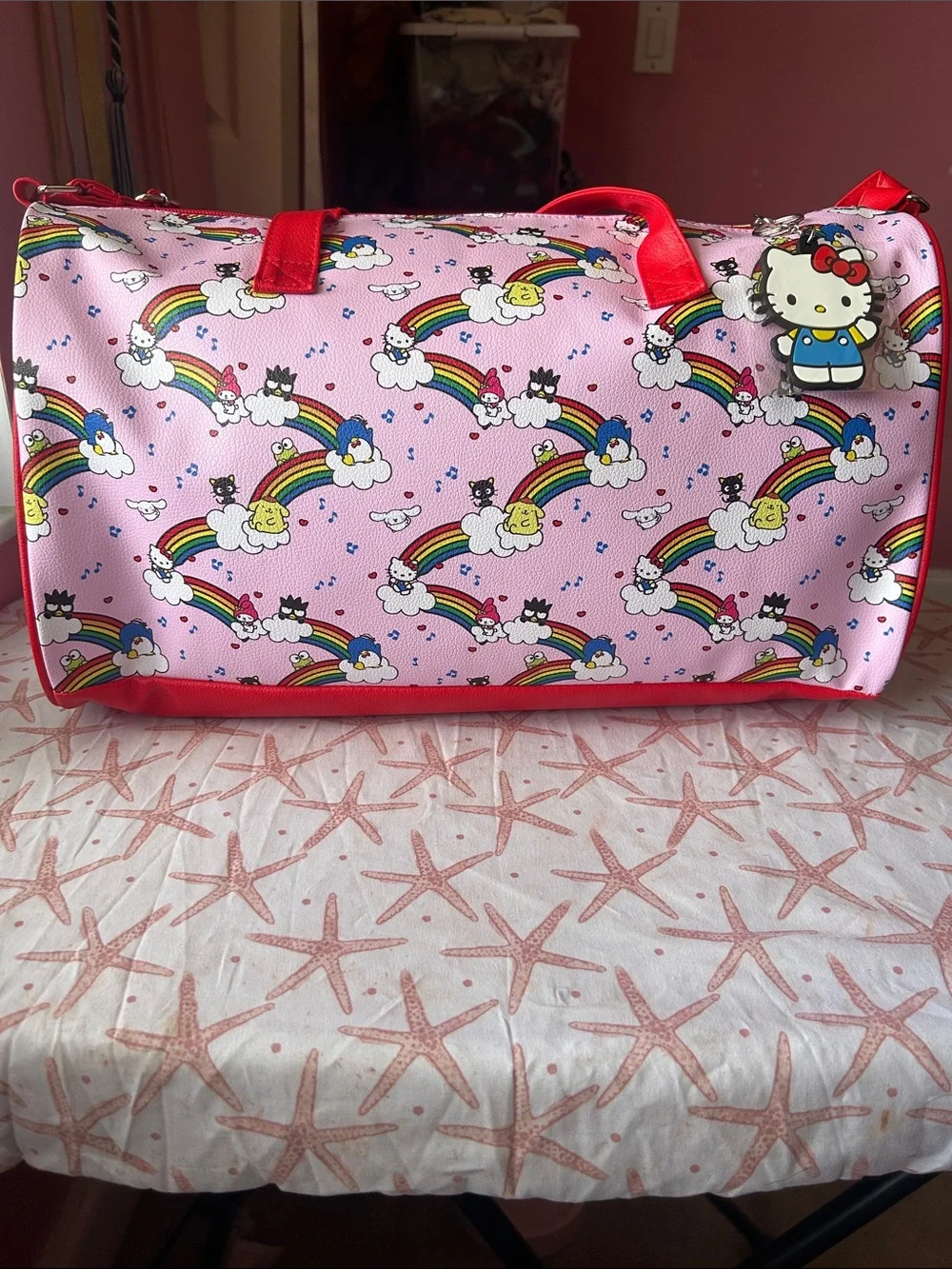 Hello Kitty Rainbow Pink Duffle Bag